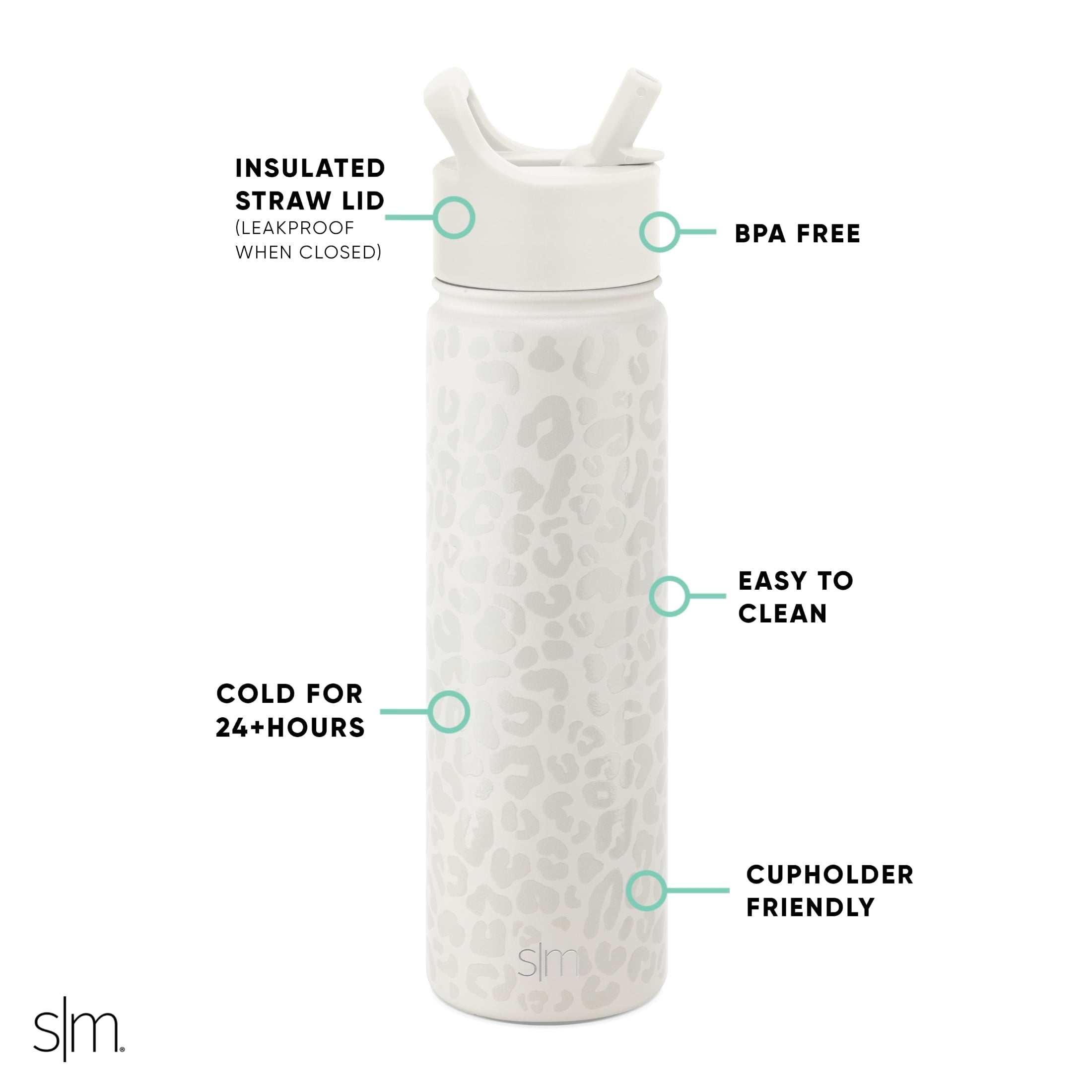 Simple Modern Summit Water Bottle Straw Lid Vacuum Insulated Stainless Steel Bottle | 22 fl oz M430M