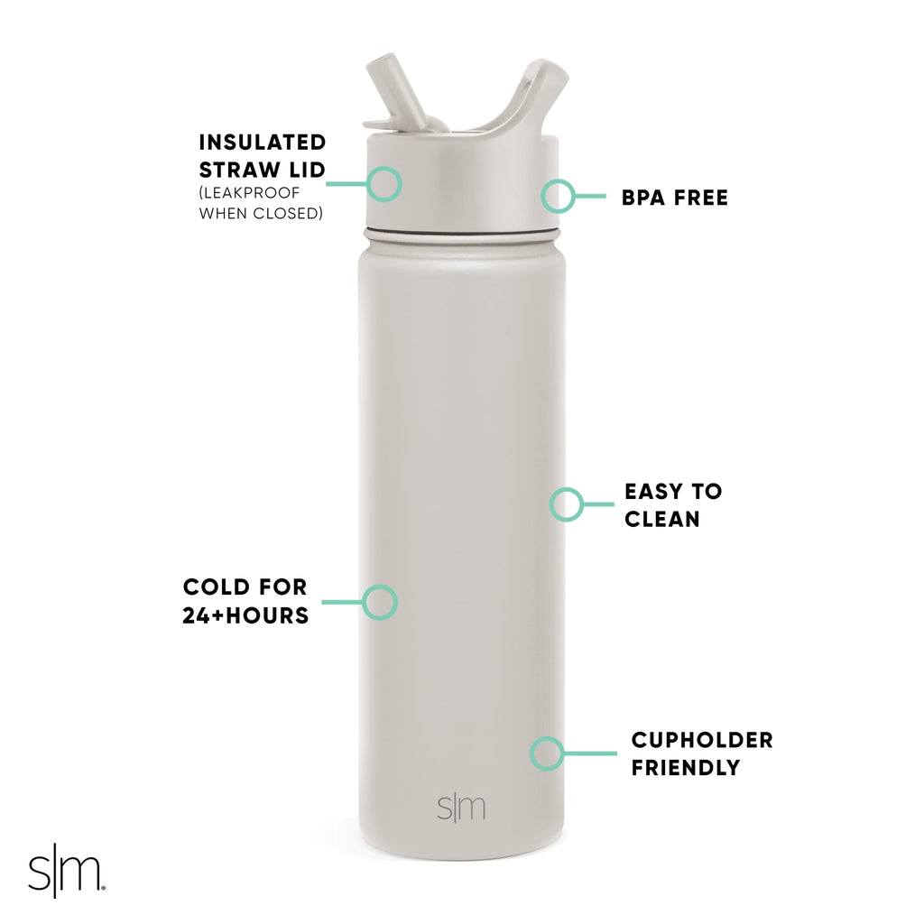 Simple Modern Summit Water Bottle Straw Lid Vacuum Insulated Stainless Steel Bottle | 22 fl oz M430M