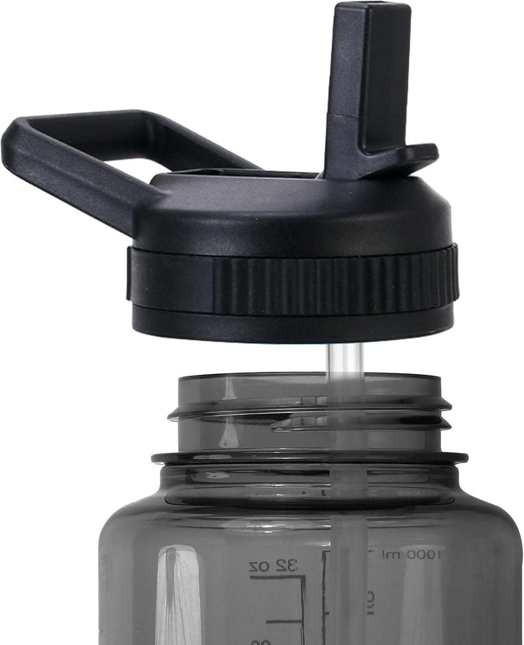Straw Lid Compatible with Nalgene Water Bottles 32 OZ, BPA-Free Straws Lid with Handle for Nalgene Wide Mouth, Replacement Bottle Cap Accessories with 2 Straws and 1 Straw Brush M230D