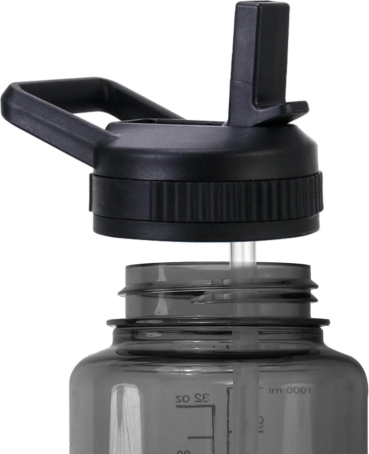Straw Lid Compatible with Nalgene Water Bottles 32 OZ, BPA-Free Straws Lid with Handle for Nalgene Wide Mouth, Replacement Bottle Cap Accessories with 2 Straws and 1 Straw Brush M230D