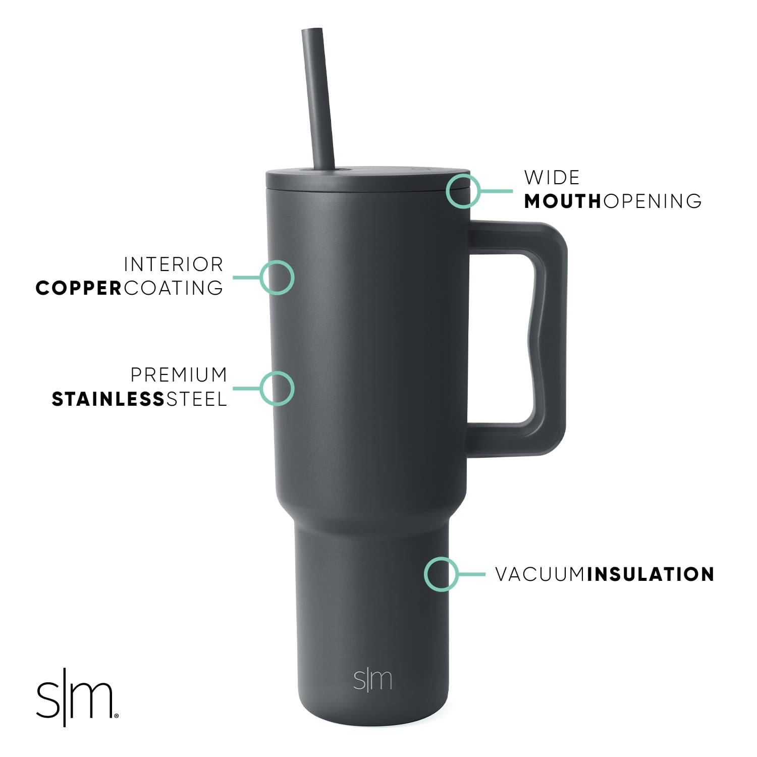 Simple Modern 40 fl oz Insulated Stainless Steel Trek Tumbler with Straw Lid | 80s Mix M403W