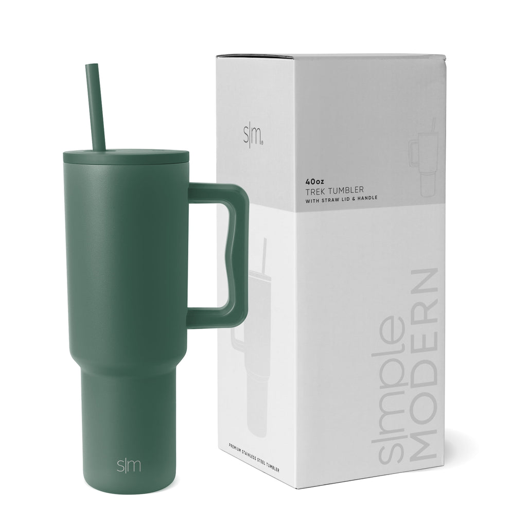 Simple Modern 40 fl oz Insulated Stainless Steel Trek Tumbler with Straw Lid | 80s Mix M403W