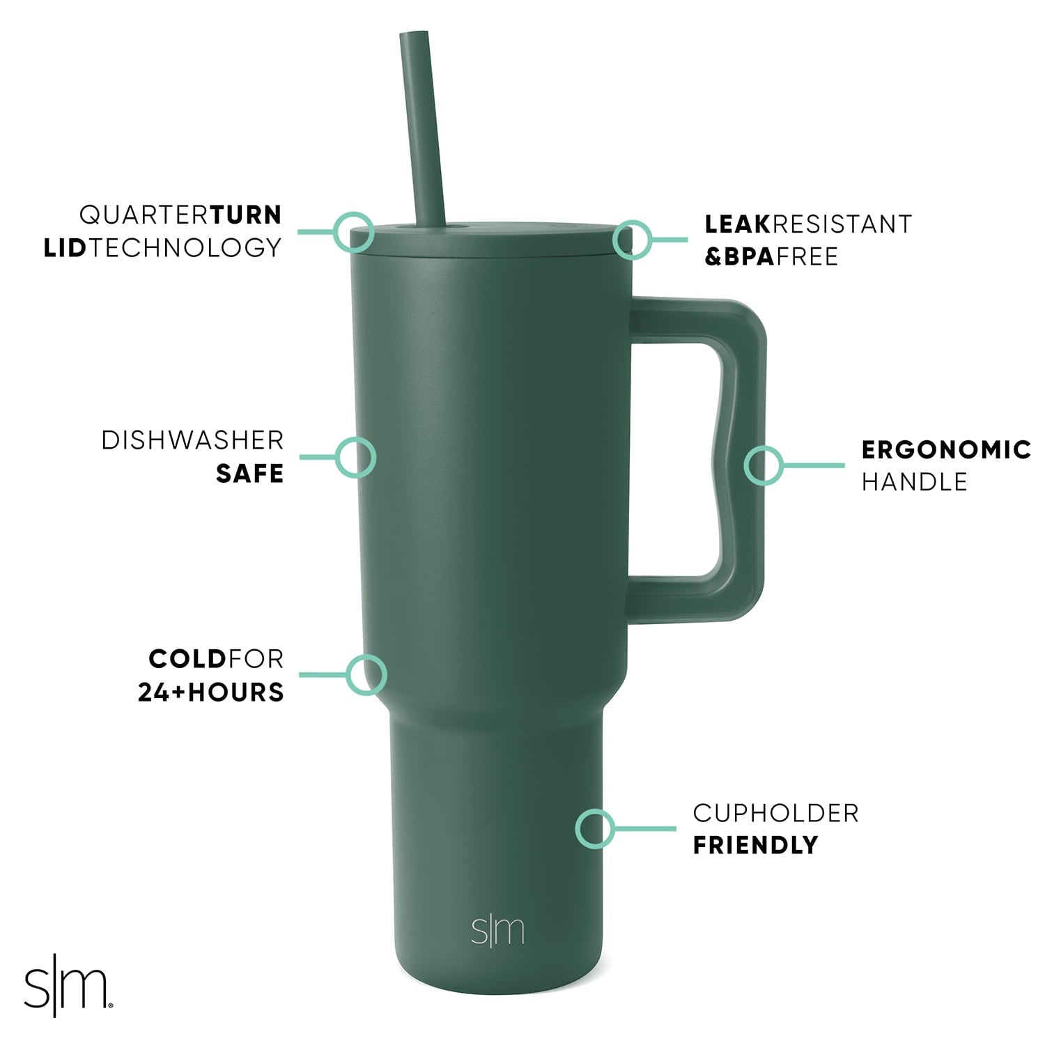 Simple Modern 40 fl oz Insulated Stainless Steel Trek Tumbler with Straw Lid | 80s Mix M403W