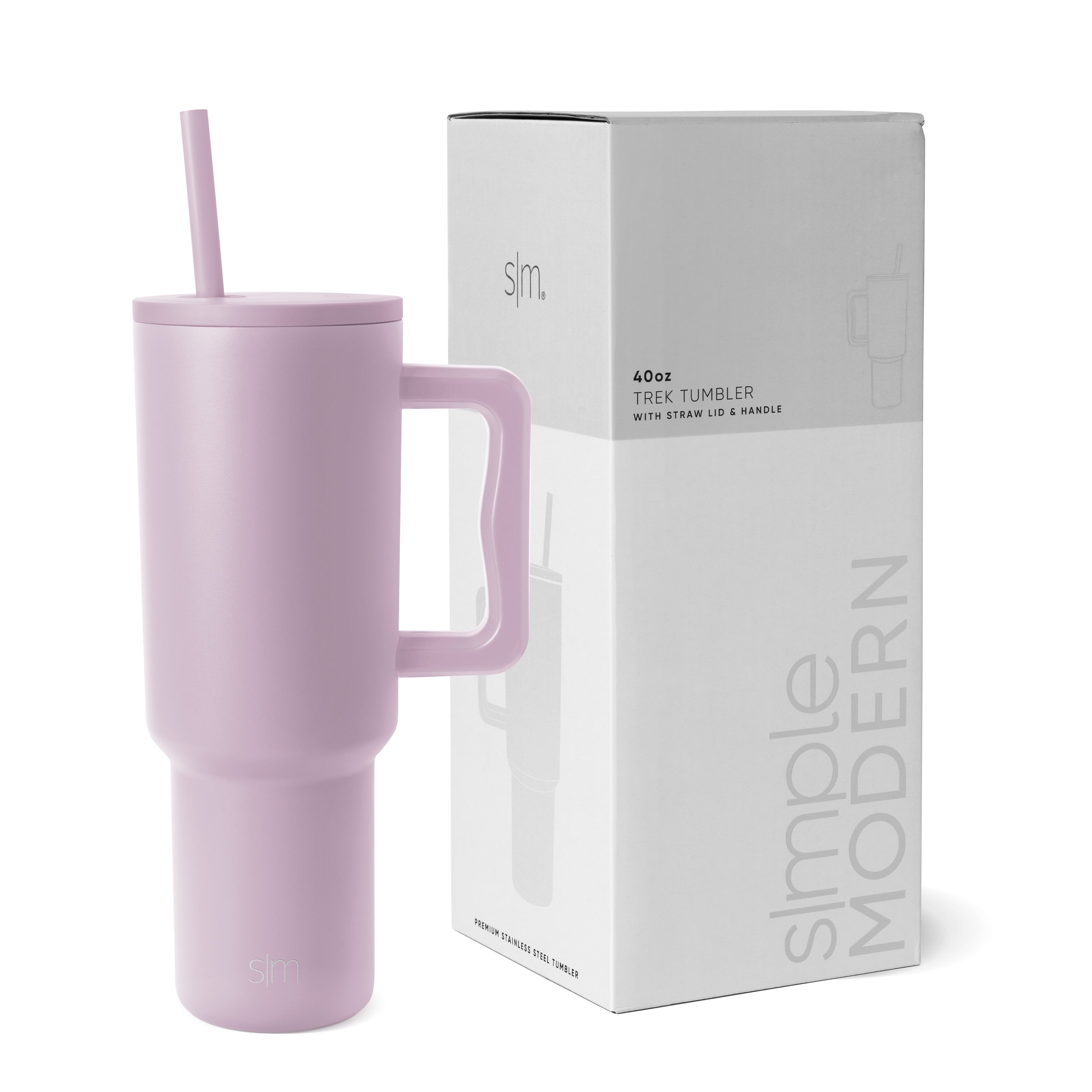 Simple Modern 40 fl oz Insulated Stainless Steel Trek Tumbler with Straw Lid | 80s Mix M403W