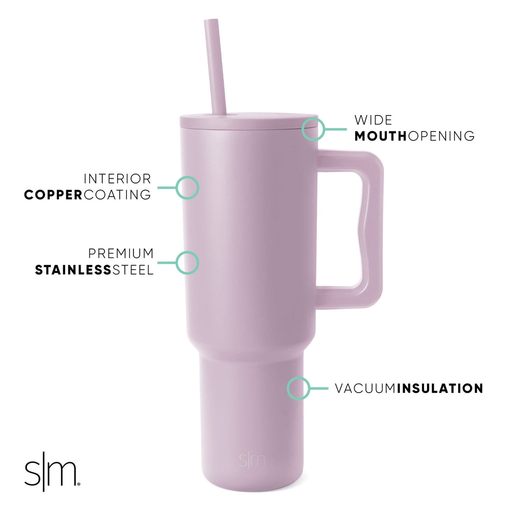 Simple Modern 40 fl oz Insulated Stainless Steel Trek Tumbler with Straw Lid | 80s Mix M403W