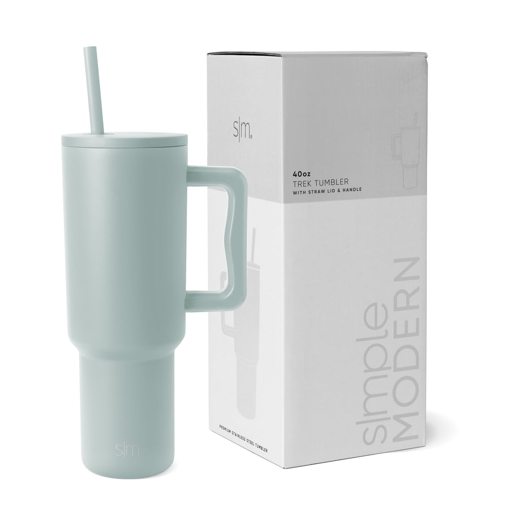 Simple Modern 40 fl oz Insulated Stainless Steel Trek Tumbler with Straw Lid | 80s Mix M403W