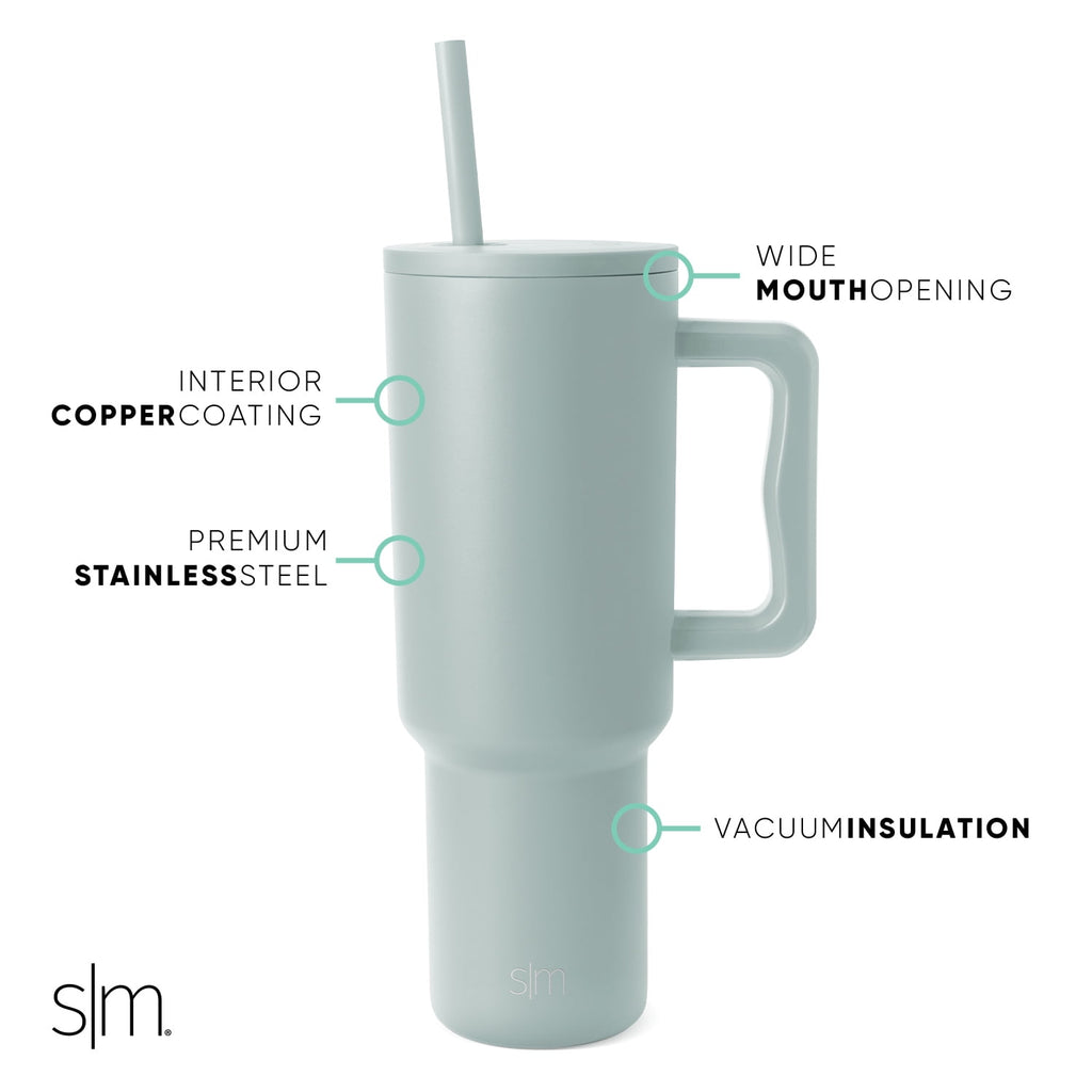 Simple Modern 40 fl oz Insulated Stainless Steel Trek Tumbler with Straw Lid | 80s Mix M403W