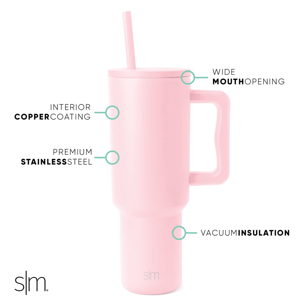 Simple Modern 40 fl oz Insulated Stainless Steel Trek Tumbler with Straw Lid | 80s Mix M403W