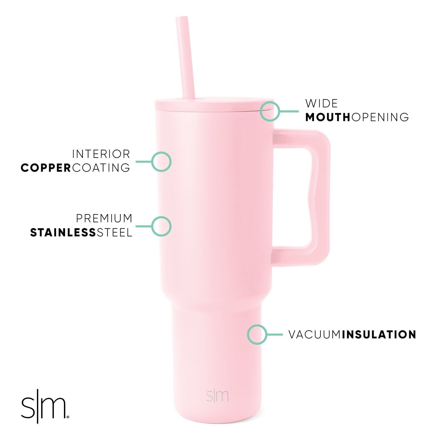 Simple Modern 40 fl oz Insulated Stainless Steel Trek Tumbler with Straw Lid | 80s Mix M403W