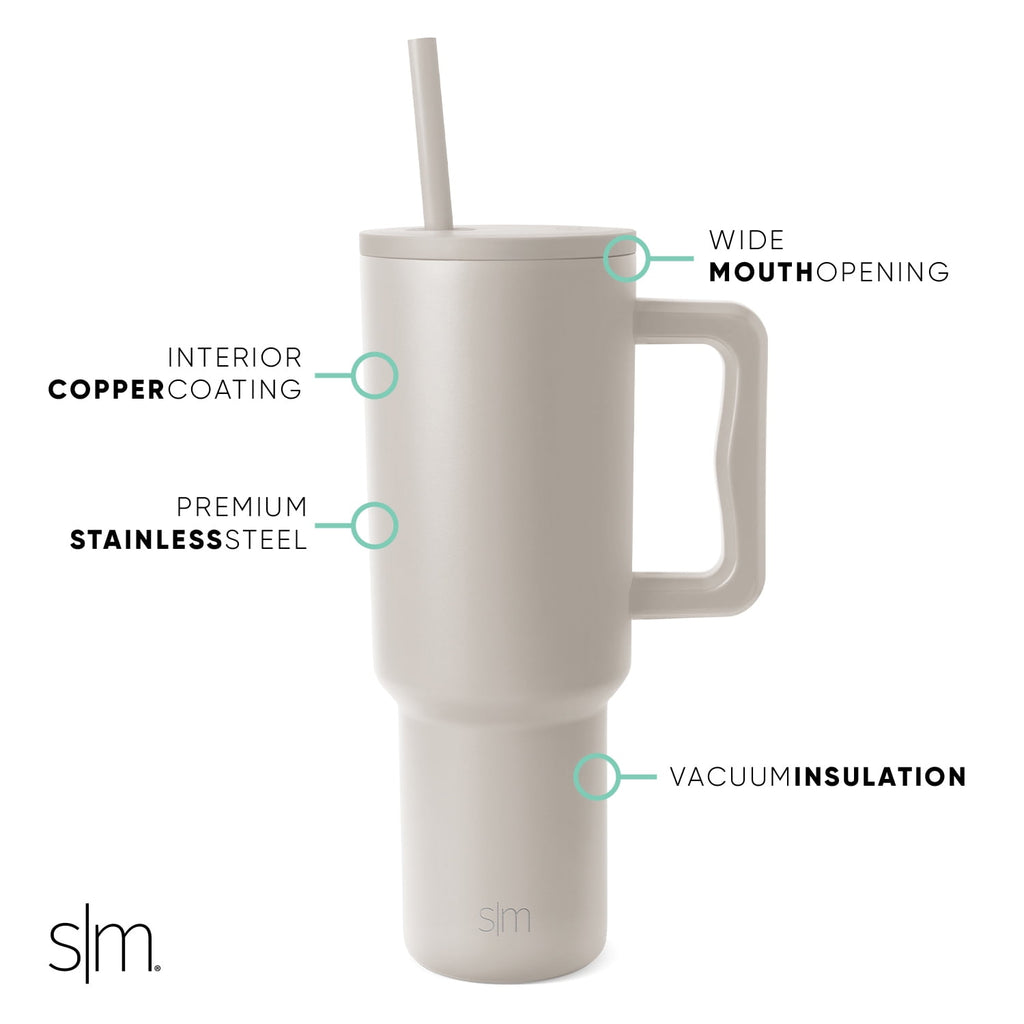 Simple Modern 40 fl oz Insulated Stainless Steel Trek Tumbler with Straw Lid | 80s Mix M403W