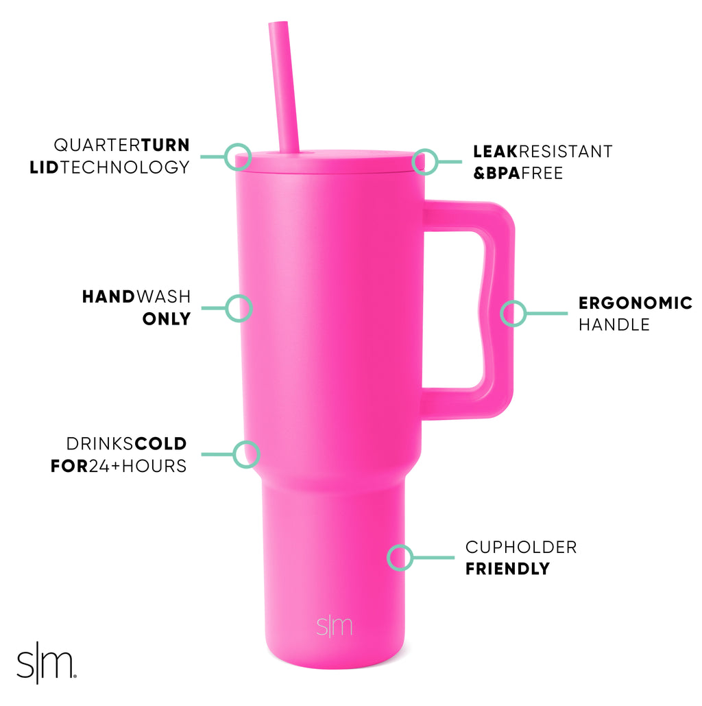 Simple Modern 40 fl oz Insulated Stainless Steel Trek Tumbler with Straw Lid | 80s Mix M403W