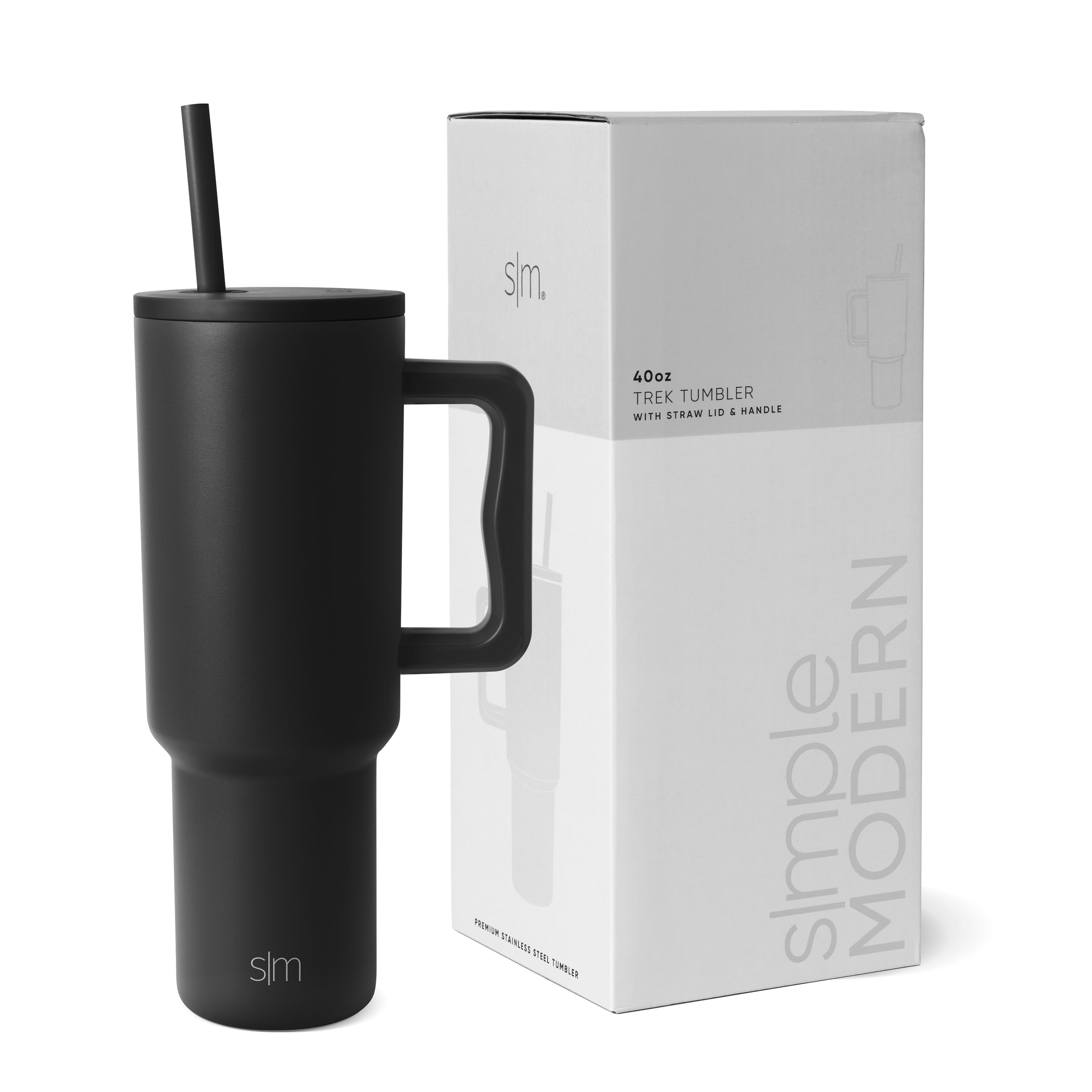 Simple Modern 40 fl oz Insulated Stainless Steel Trek Tumbler with Straw Lid | 80s Mix M403W