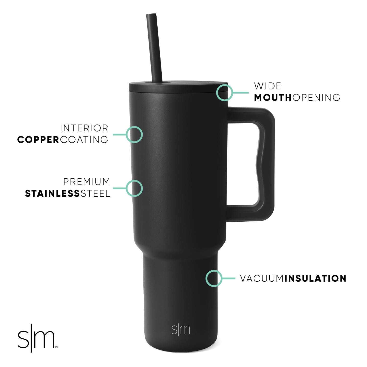 Simple Modern 40 fl oz Insulated Stainless Steel Trek Tumbler with Straw Lid | 80s Mix M403W