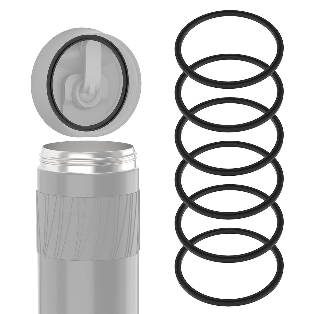 Linkidea 6 Pack Water Bottle Gasket Replacement Compatible with Contigo Byron Snapseal Travel Mug 16oz/20oz, Silicone O Ring Leak Proof Rubber Seal with Tweezer for Bottle Lid, Black M126Y