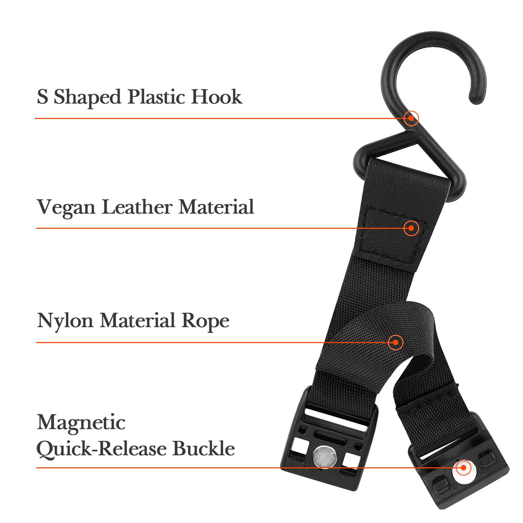 Linkidea 2 Pack Fence Hooks for Waterbottle, Compatible with Stanley, Nalgene, IRON FLASK with Handle Bottle &amp; Tumbler, S Shaped Hook Hanger Magnetic Buckle for Outdoor Sports Camping M231E