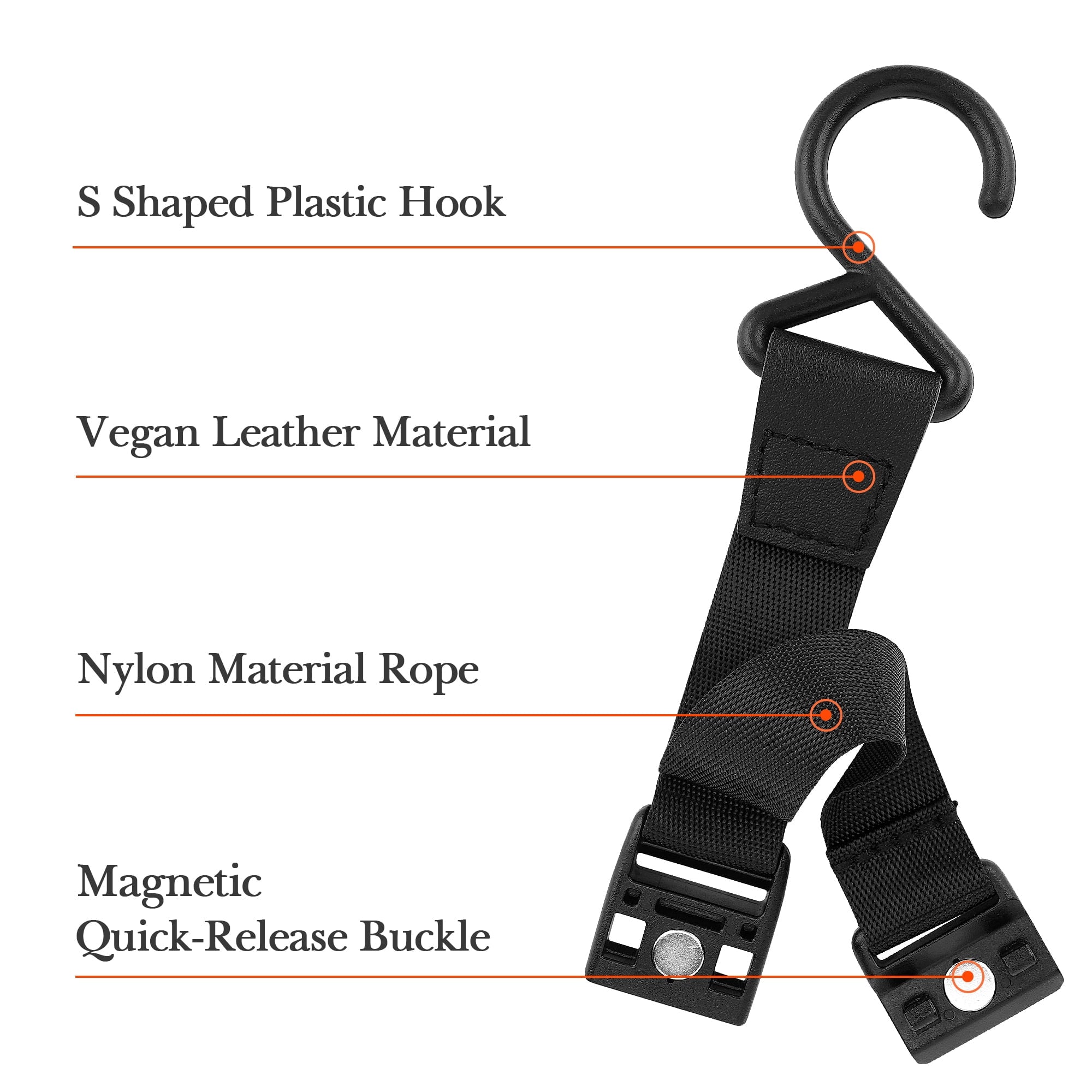 Linkidea 2 Pack Fence Hooks for Waterbottle, Compatible with Stanley, Nalgene, IRON FLASK with Handle Bottle &amp; Tumbler, S Shaped Hook Hanger Magnetic Buckle for Outdoor Sports Camping M231E