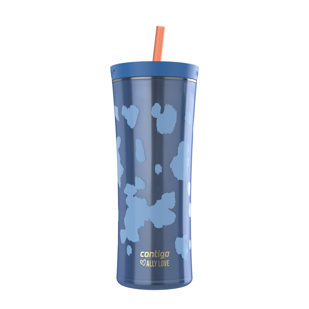 Contigo 20oz Shake &amp; Go Tumbler, Plastic with Straw, Stellar Jay Cowhide Couture M119C