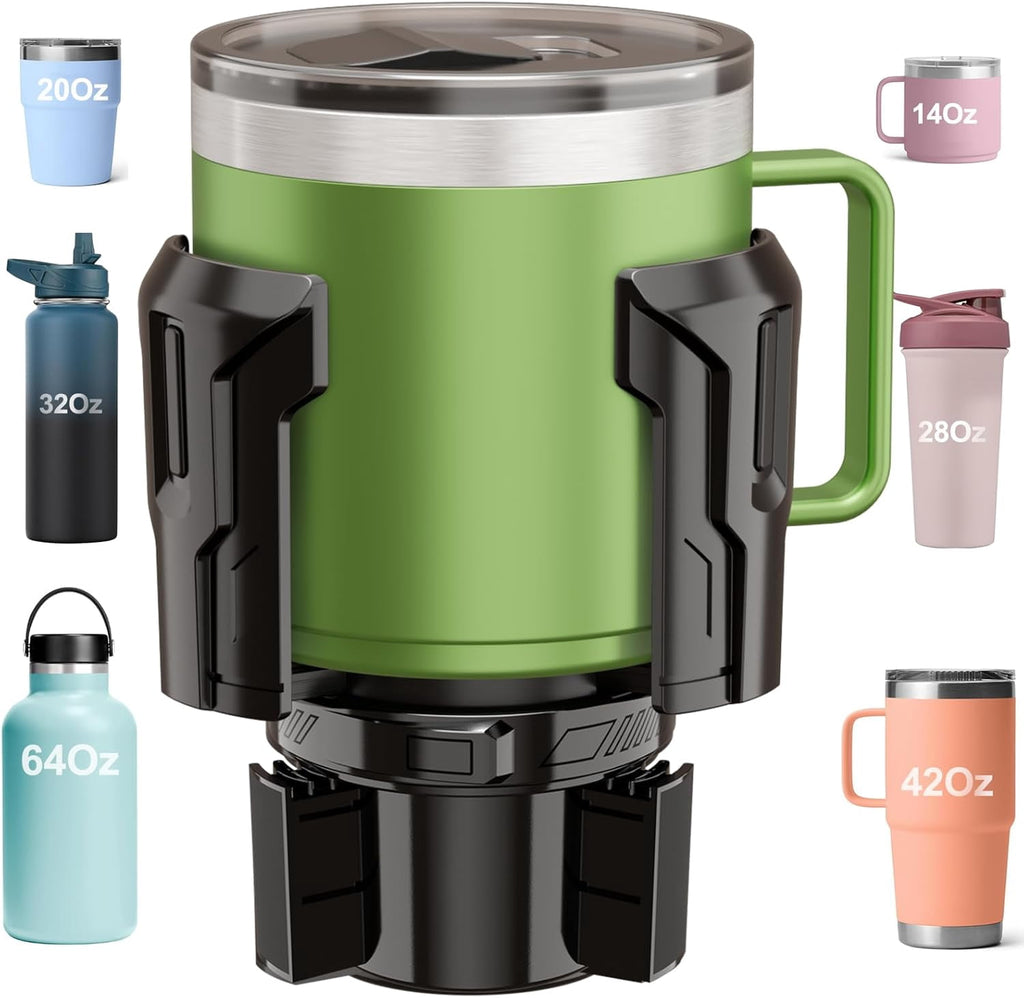 Cup Holder Expander: One-Button Open, Universal, Adjustable Holder(Diameter 2.6"- 4.8"), Cup Holder Expander for , , Nalgene, Takeya, Camelbak, Ramblers, , Tumblers, Mugs M220B