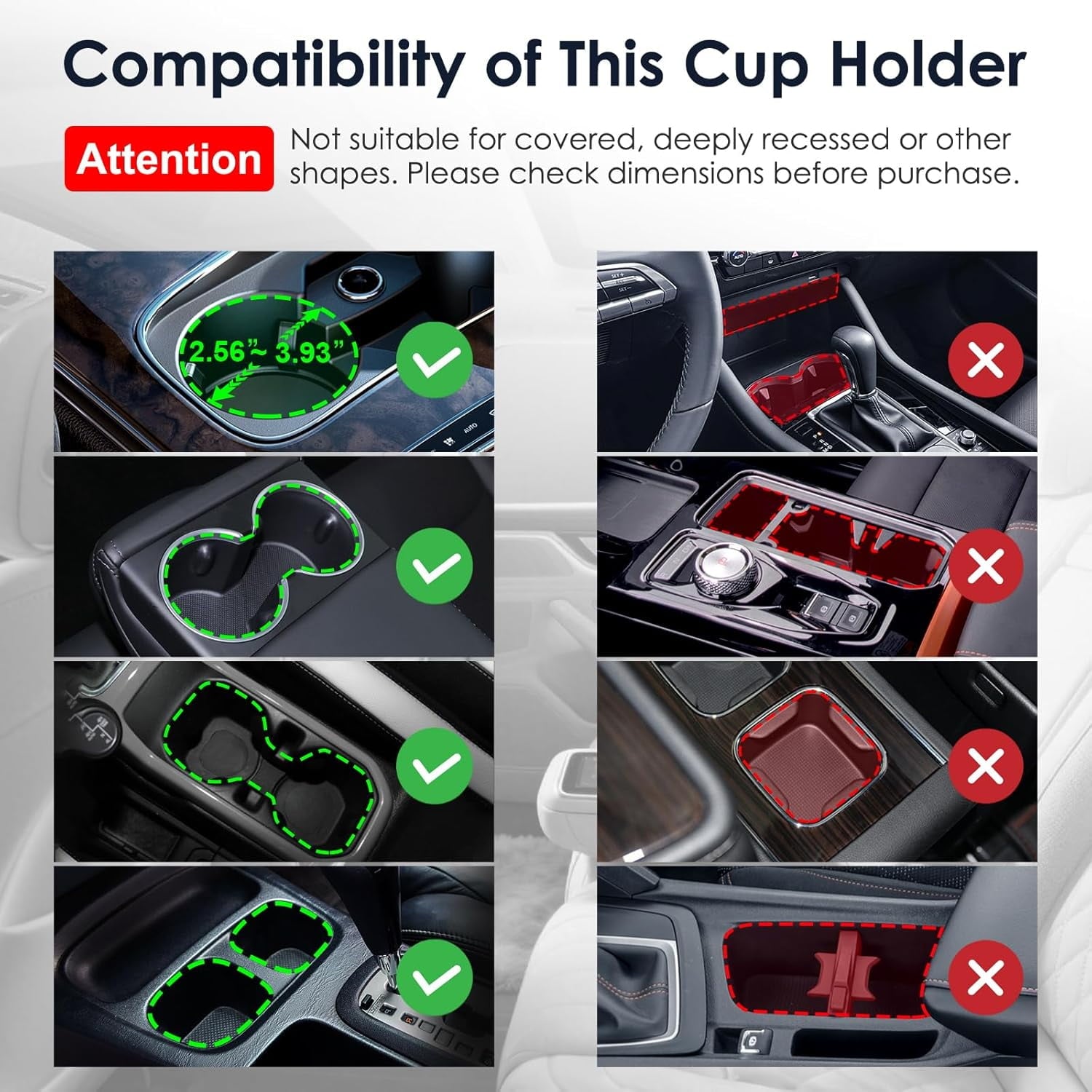 Cup Holder Expander: One-Button Open, Universal, Adjustable Holder(Diameter 2.6"- 4.8"), Cup Holder Expander for , , Nalgene, Takeya, Camelbak, Ramblers, , Tumblers, Mugs M220B