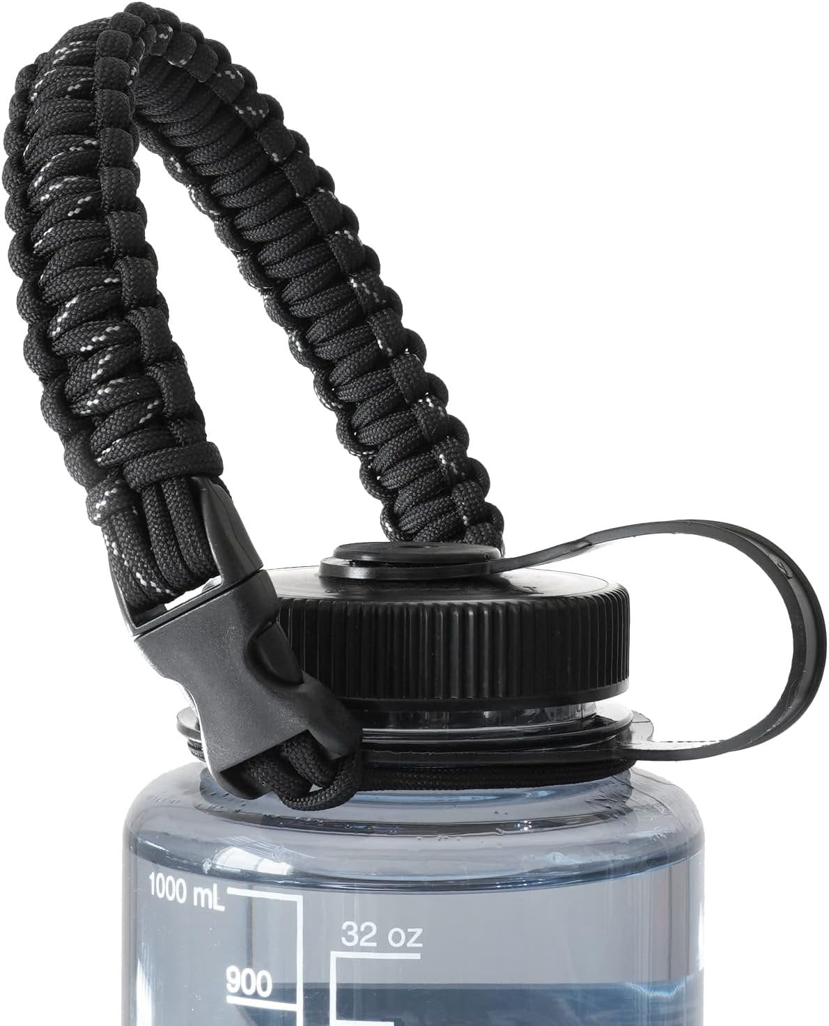 Hydrocord Handle for Nalgene Water Bottles, Fits Wide Mouth Water Bottles, Durable Carrier, Secure Accessories, Compatible with 32oz, 36oz, 48oz Water Bottle (Black) M206D