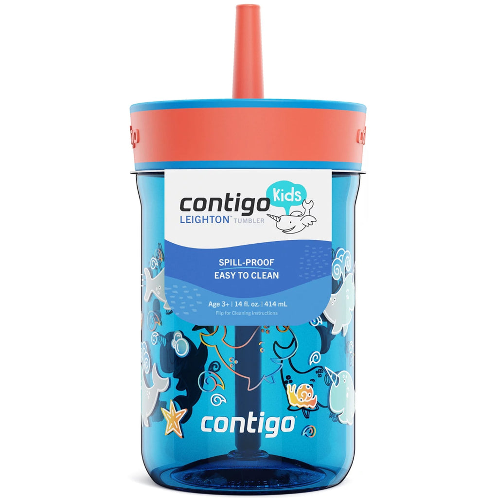 Contigo Kid's 14 oz. Leighton Tumbler with Straw - Juniper/Blue Forest M118A