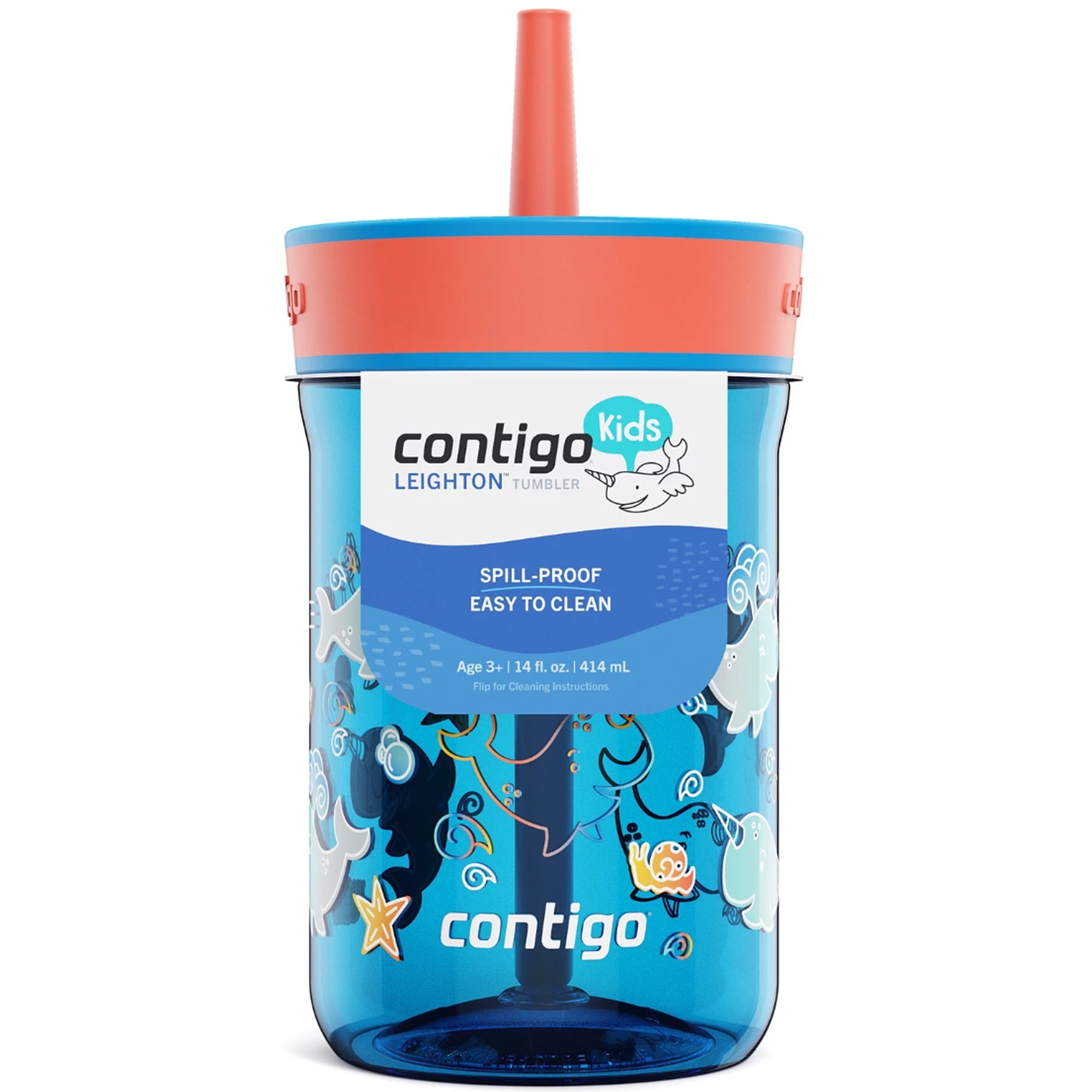 Contigo Kid's 14 oz. Leighton Tumbler with Straw - Juniper/Blue Forest M118A