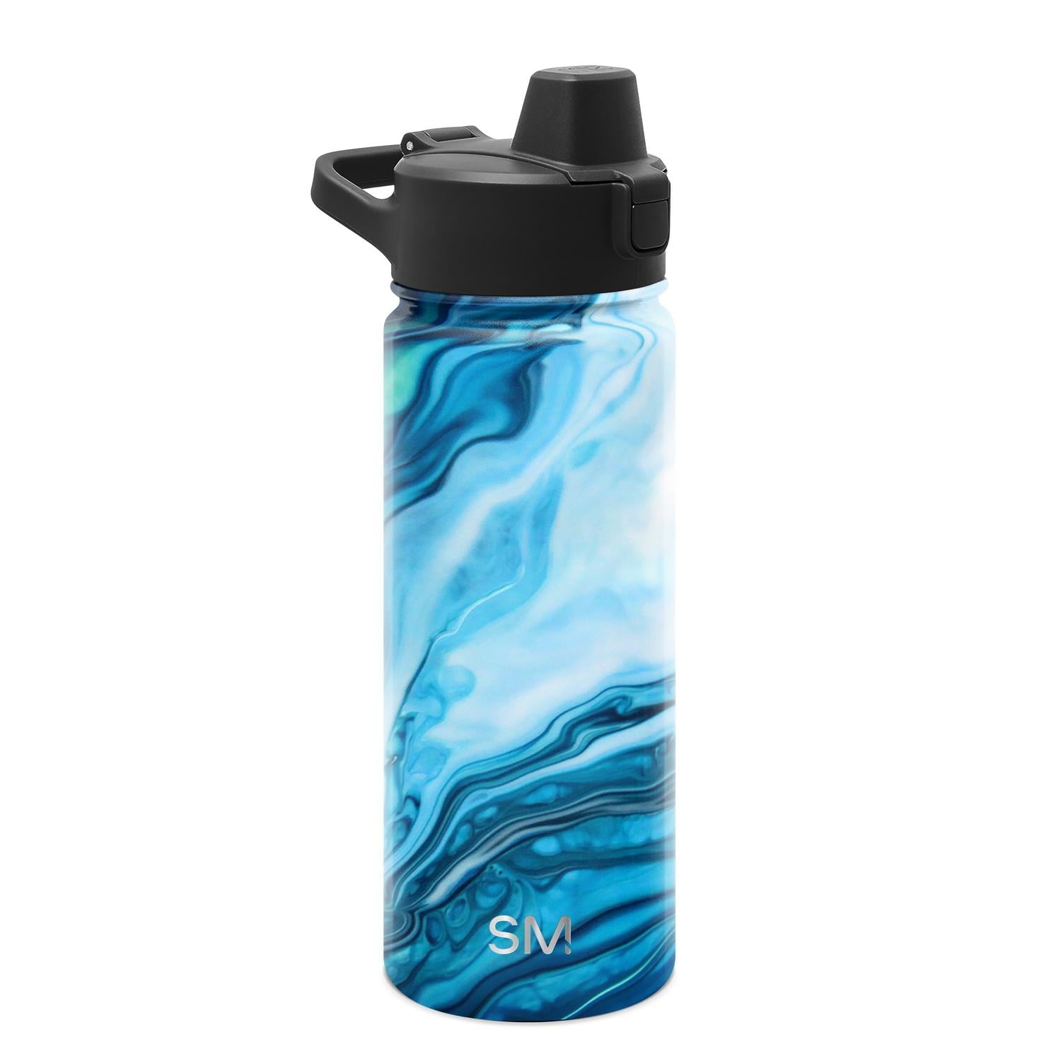 Simple Modern 18 fl oz Insulated Stainless Steel Summit Water Bottle with Covered Silicone Straw Lid | Sweet Taffy M395V