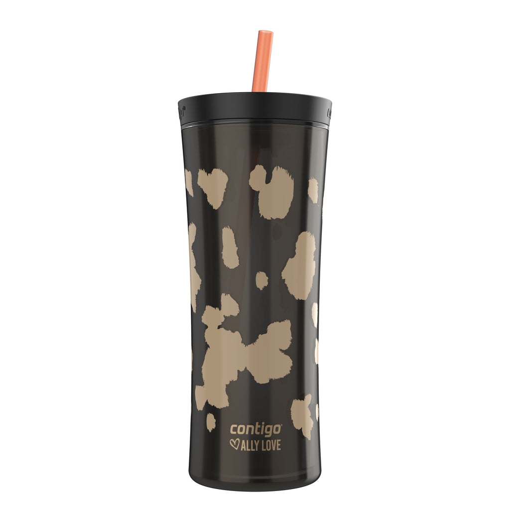 Contigo 20oz Shake &amp; Go Tumbler, Plastic with Straw, Licorice Cowhide Couture M93J