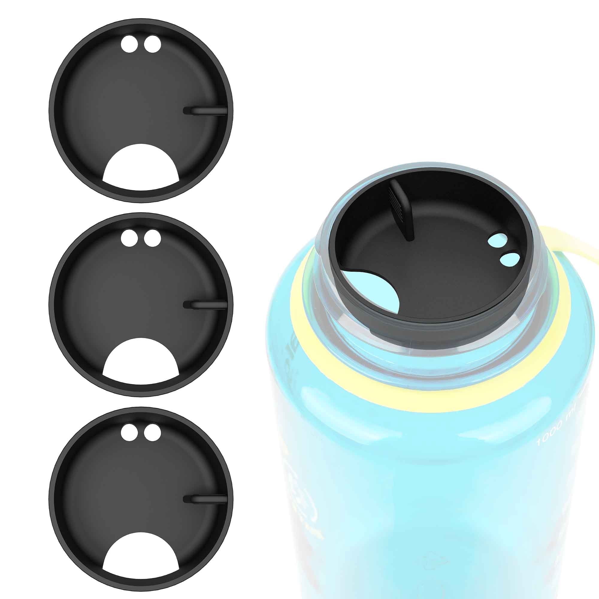 Linkidea 4 Pack Water Bottle Silicone Splashguard Compatible with Nalgene Sustain Wide Mouth 32oz, Anti-Spill Splash Guard for Wide-Necked Bottles with 53mm Opening, Waterbottle Easy Sipper M208P