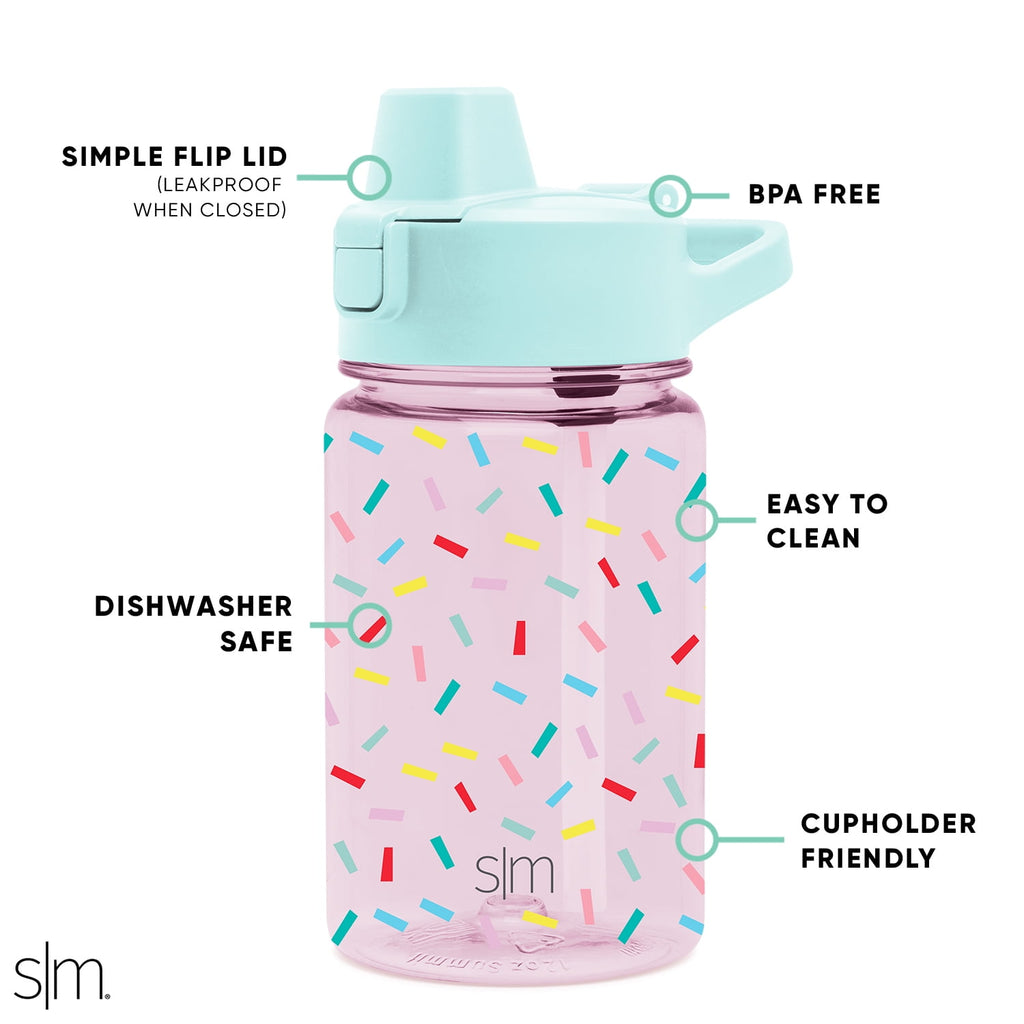 Simple Modern 12 fl oz Reusable Tritan Summit Water Bottle with Silicone Straw Lid | Birthday Cake M404Q