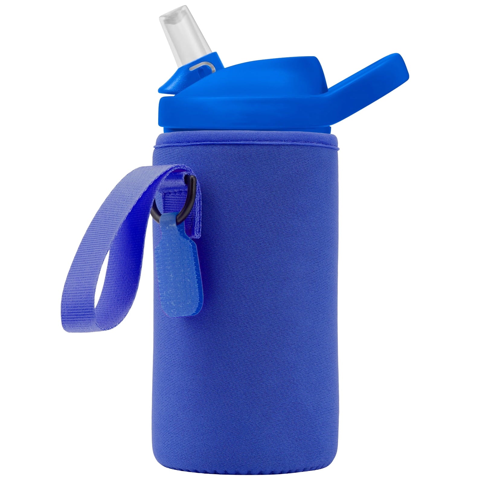 Linkidea Water Bottle Sleeve Compatible with CamelBak Eddy+ Tritan 14oz, Steel 12oz Kids Bottle, Waterbottle Holder Bag with Name Tag, Navy Blue M390T