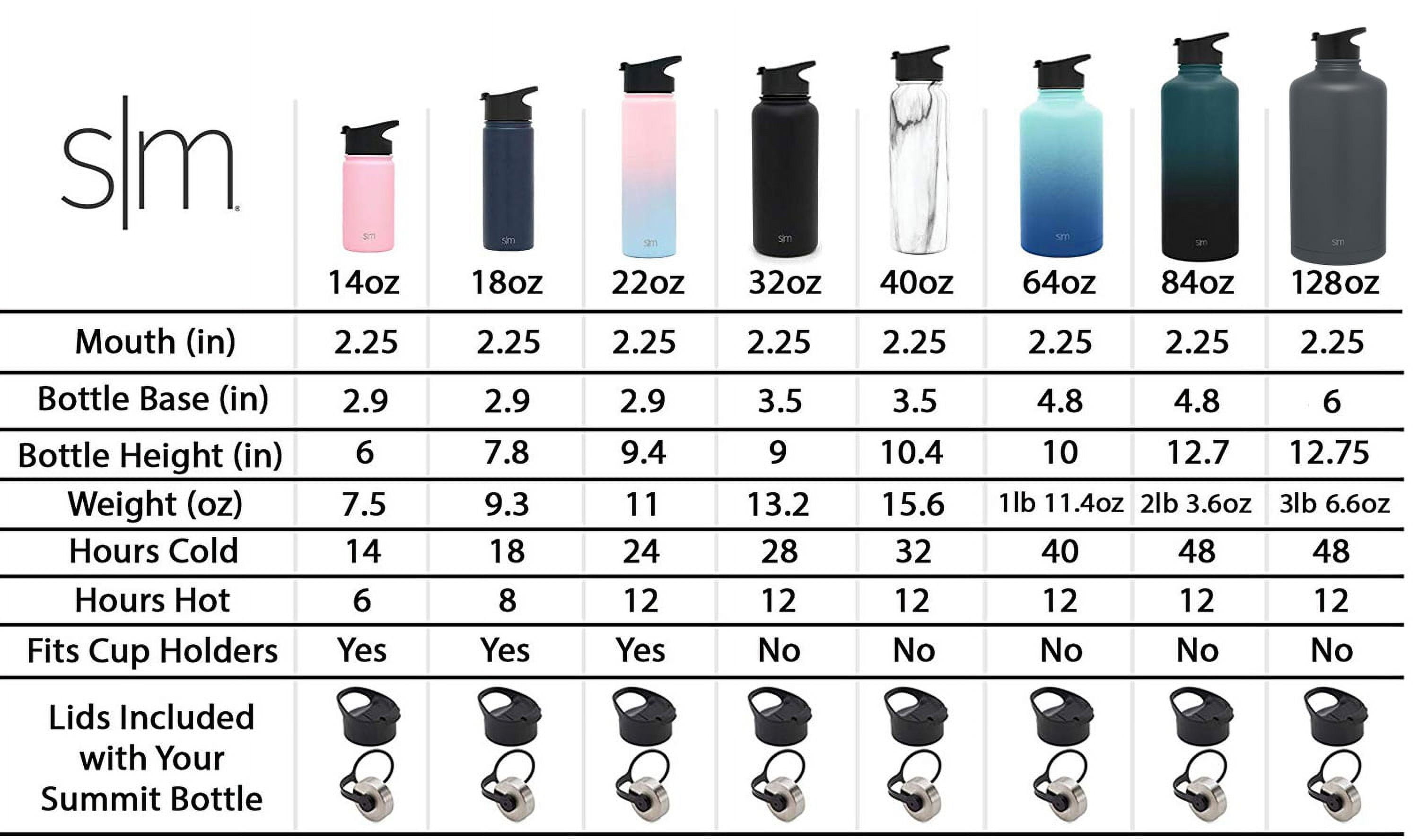 Simple Modern Summit 18 oz Silver and Black Double Wall Vacuum Insulated Stainless Steel Water Bottle with Wide Mouth and Flip-Top Lid M416J