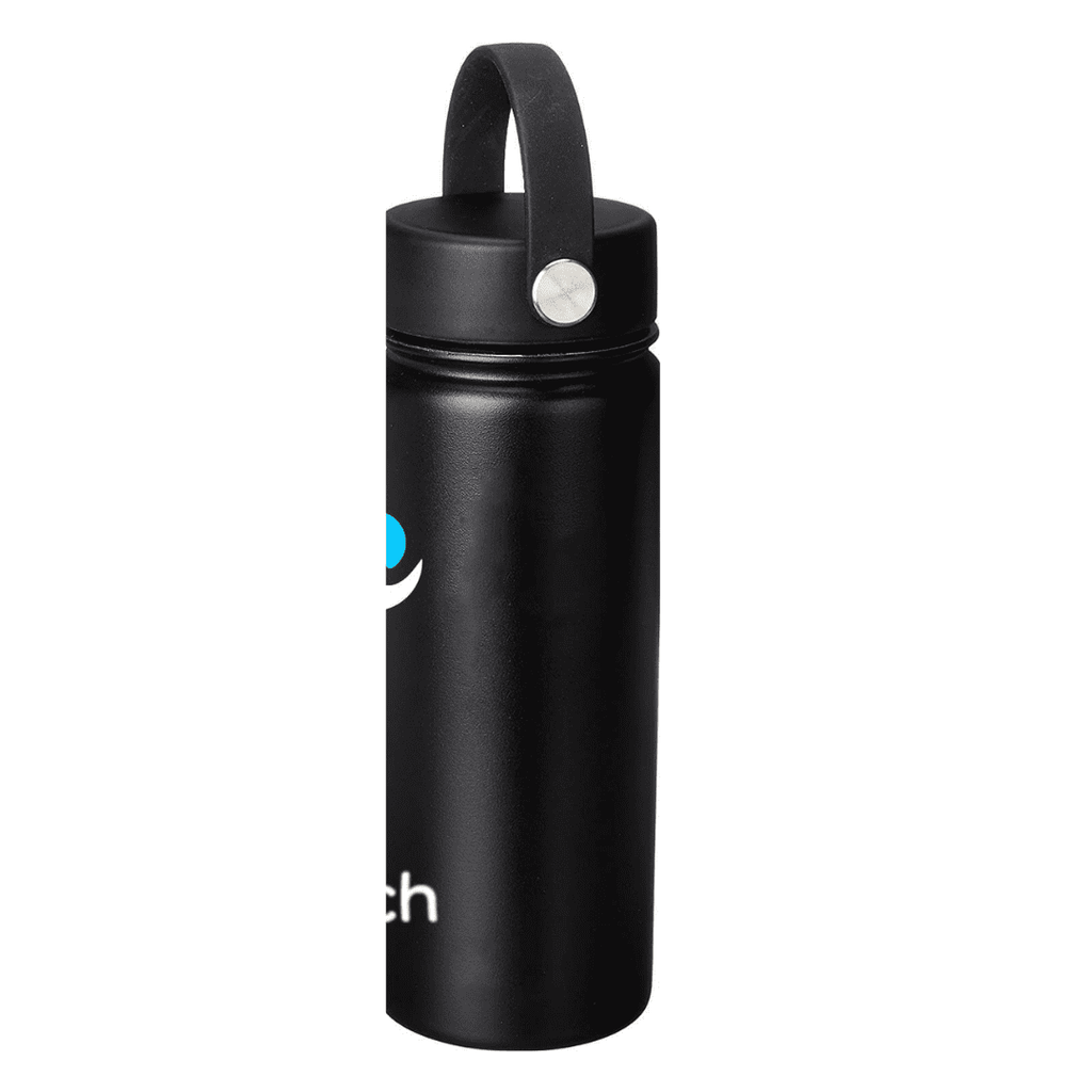 NuRich Sports Water Bottle - 18 Oz, Vacuum Insulated Stainless Steel, Modern Double Walled, Simple Thermo Modern Mug, Hydro Metal Canteen Flask Wide Mouth with Sweat Proof Design for Cold &amp; Hot Temp M684C