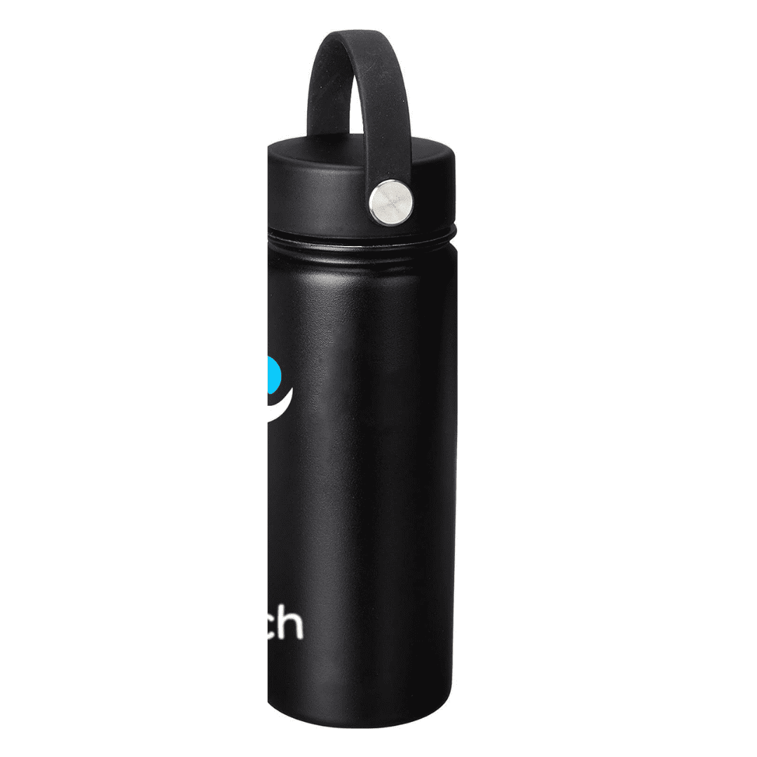 NuRich Sports Water Bottle - 18 Oz, Vacuum Insulated Stainless Steel, Modern Double Walled, Simple Thermo Modern Mug, Hydro Metal Canteen Flask Wide Mouth with Sweat Proof Design for Cold &amp; Hot Temp M684C