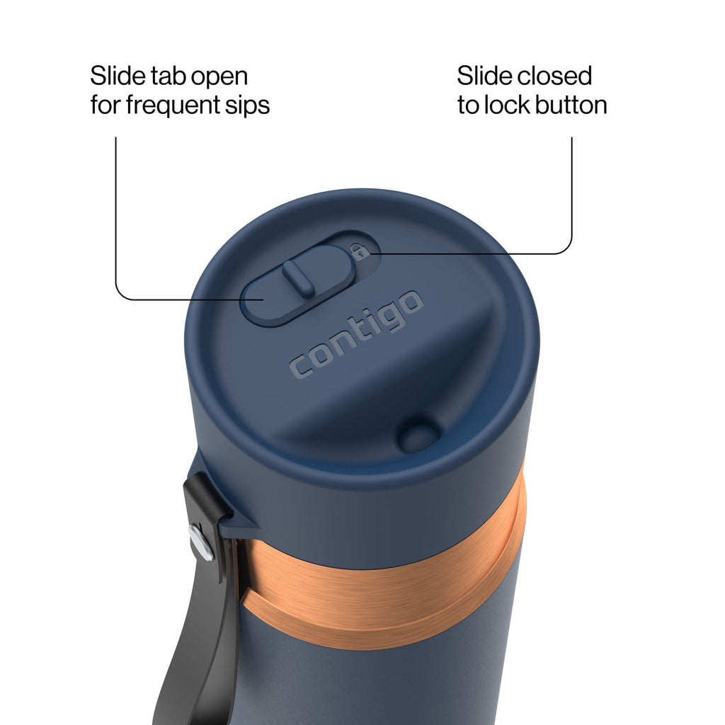 Contigo AutoSeal 16 oz Leakproof Water Bottle with Carrying Strap M23B
