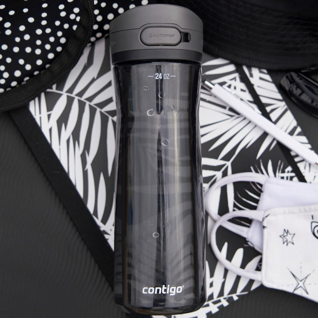 Contigo - Water Bottle with Leak-Proof and Locking Lid, BPA Free, 709ml Capacity, Black M87X