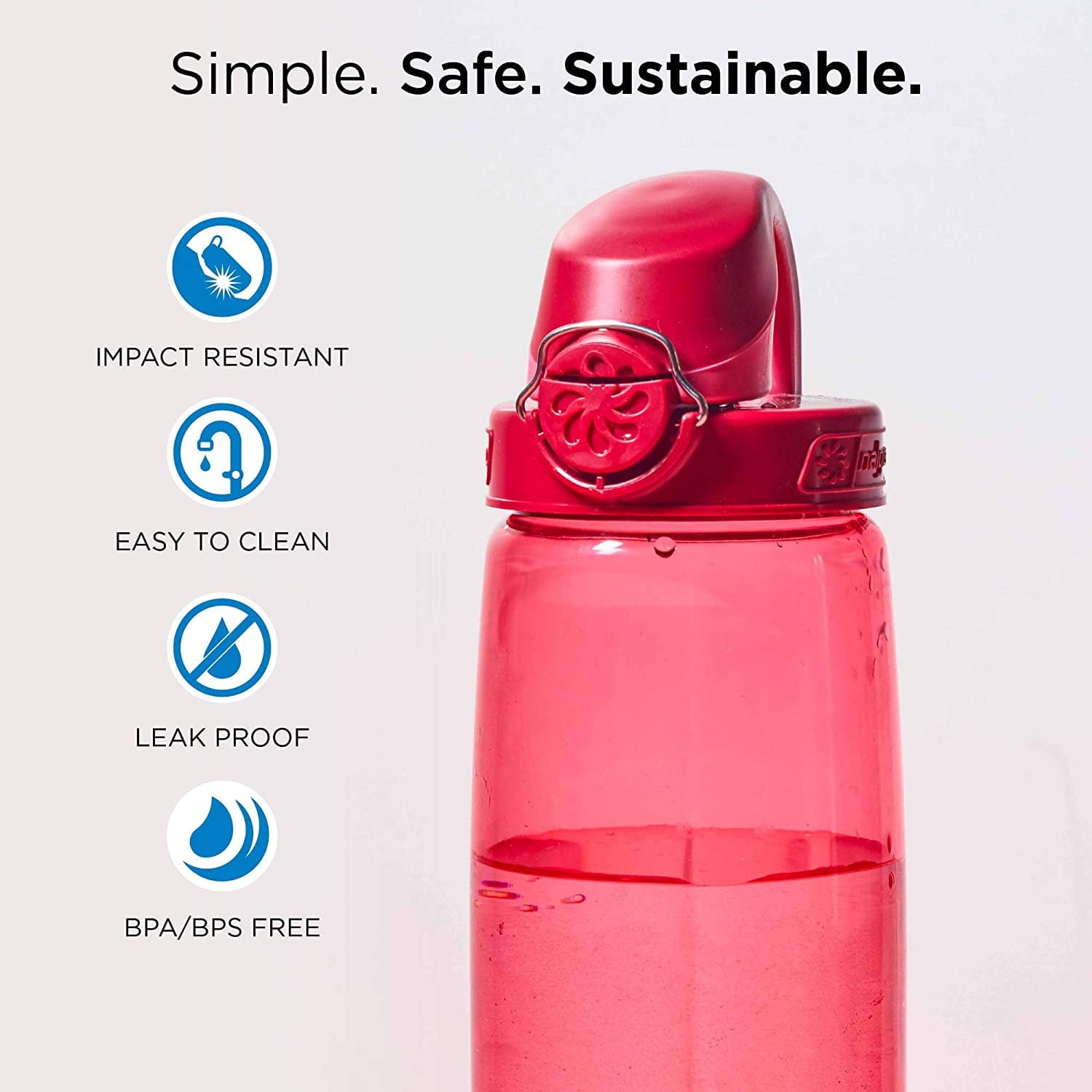 Nalgene Tritan OTF Water Bottle: 24oz, Glacial Blue M142F