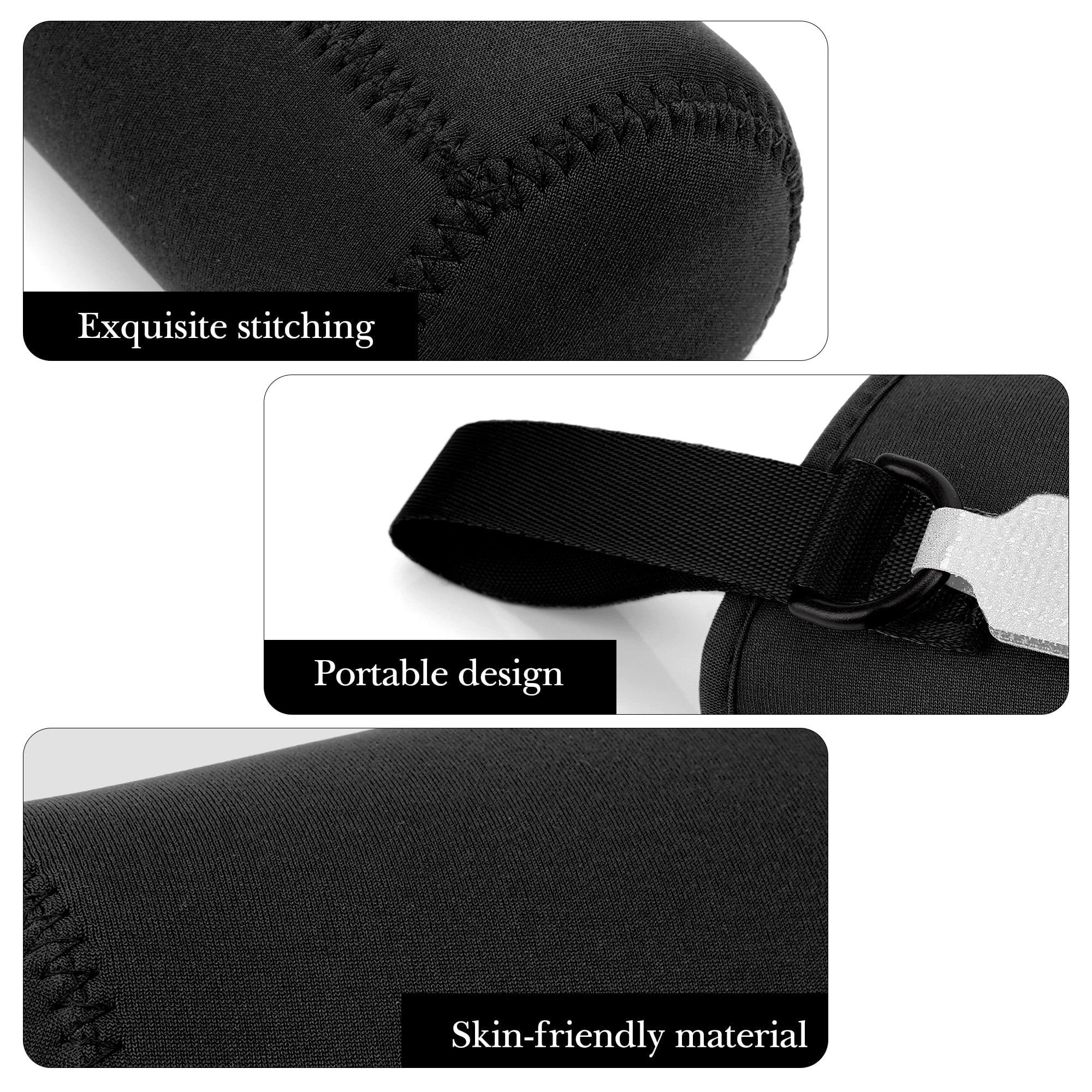 Linkidea Water Bottle Sleeve Compatible with Contigo Aubrey Tritan 14oz, Steel 13oz Kids Bottle, Waterbottle Holder Bag with Name Tag, Black M132G