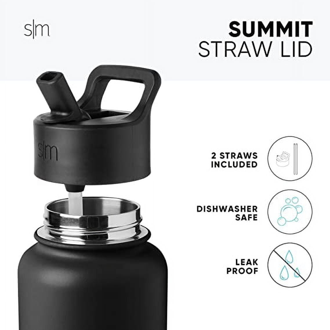 Simple Modern Summit Water Bottle Straw Lid Vacuum Insulated Stainless Steel Bottle | 14 fl oz M686F