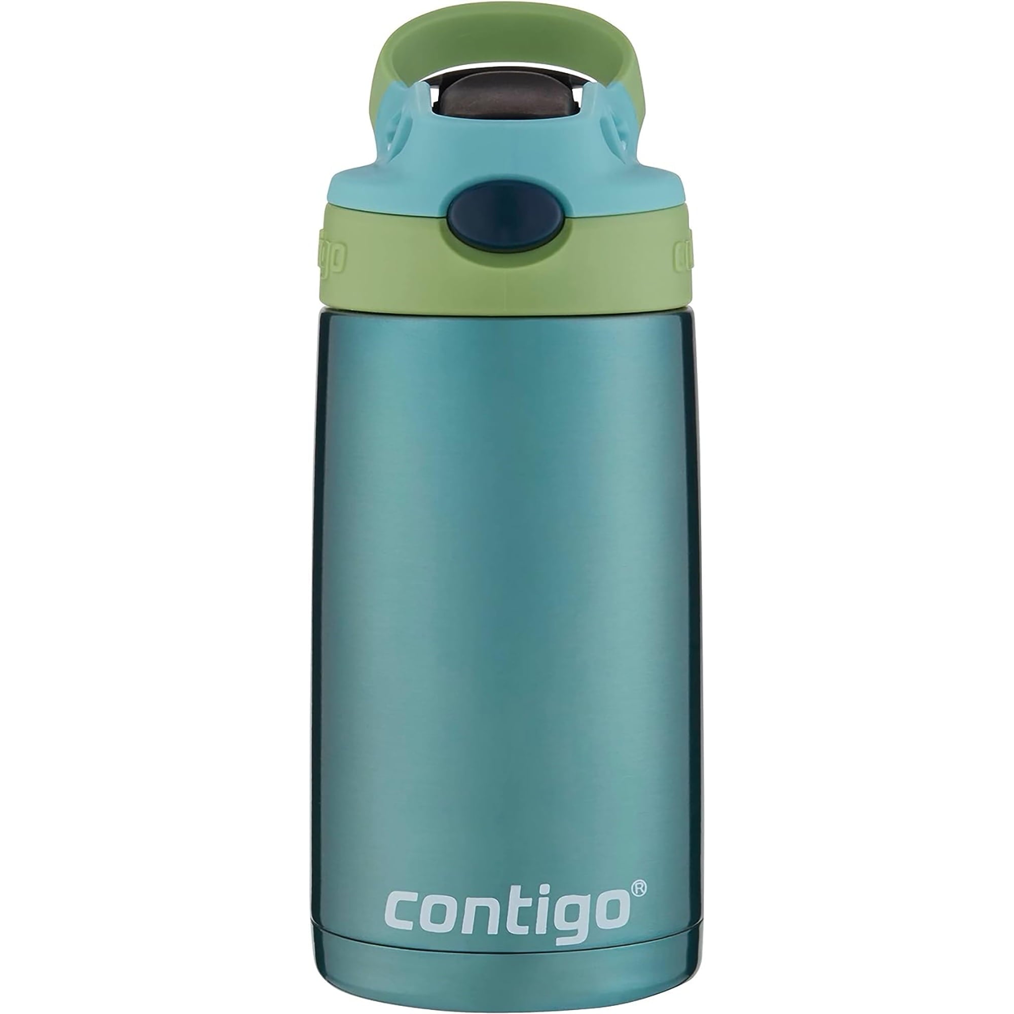 Contigo Kid's 13 oz. AutoSpout Straw Water Bottle - Stainless Steel/Azalea/Pansy M114B