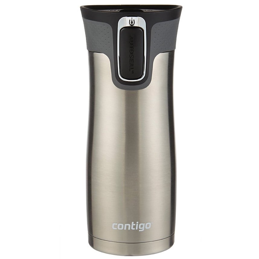 Contigo AUTOSEAL West Loop 2.0 Travel Mug, 16 oz., Stainless Steel with Black Button M98Z