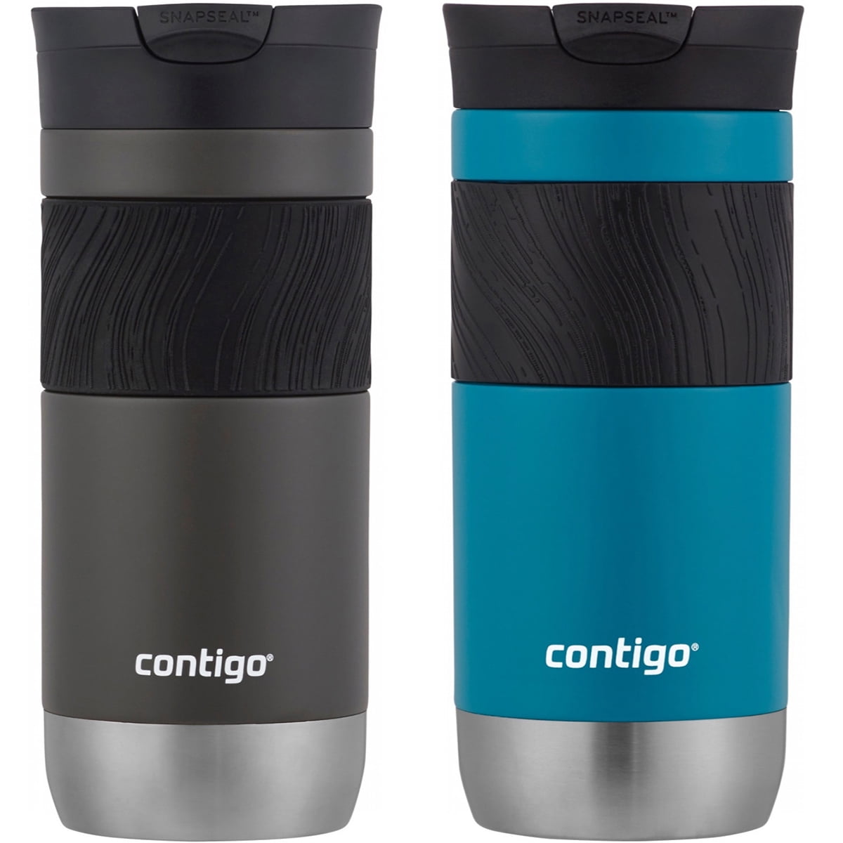 Contigo Byron 2.0 Stainless Steel Travel Mug with SNAPSEAL Lid and Grip, 20 oz, Sake &amp; Blue Corn, 2-Pack M14S