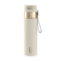 Contigo AutoSeal Leakproof Stainless Steel Reusable Water Bottle Tumbler with Carrying Strap, Cream/Champagne, 24 oz M19Q