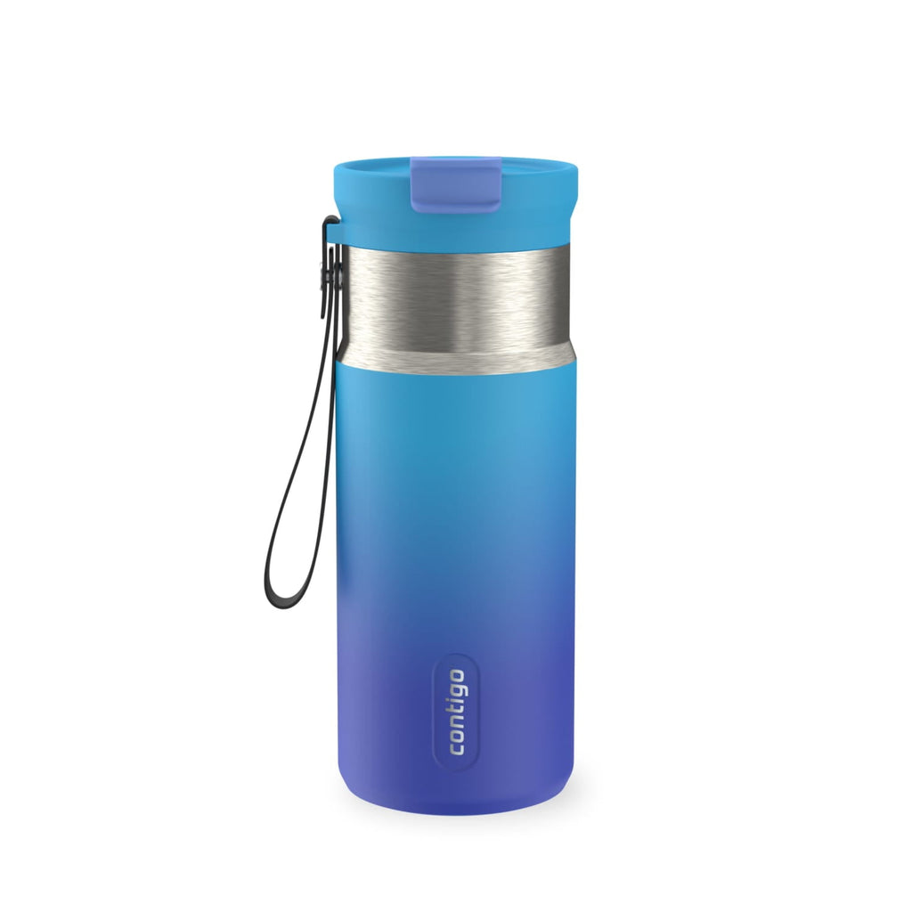 Contigo DualSip 16 oz Compact Leakproof Insulated Water Bottle with 2-Way Lid M49B