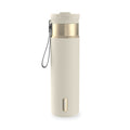 Contigo DualSip Leakproof Stainless Steel Reusable Water Bottle Tumbler with Carrying Strap, Cream/Champagne, 24 oz M11V