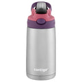 Contigo Kids Stainless Steel Water Bottle with Redesigned AUTOSPOUT Straw Lid Eggplant and Punch, 13 fl oz. M116C
