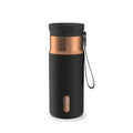 Contigo SnapSeal Leakproof Stainless Steel Reusable Water Bottle with Carrying Strap, Black/Bronze, 16 oz M65H