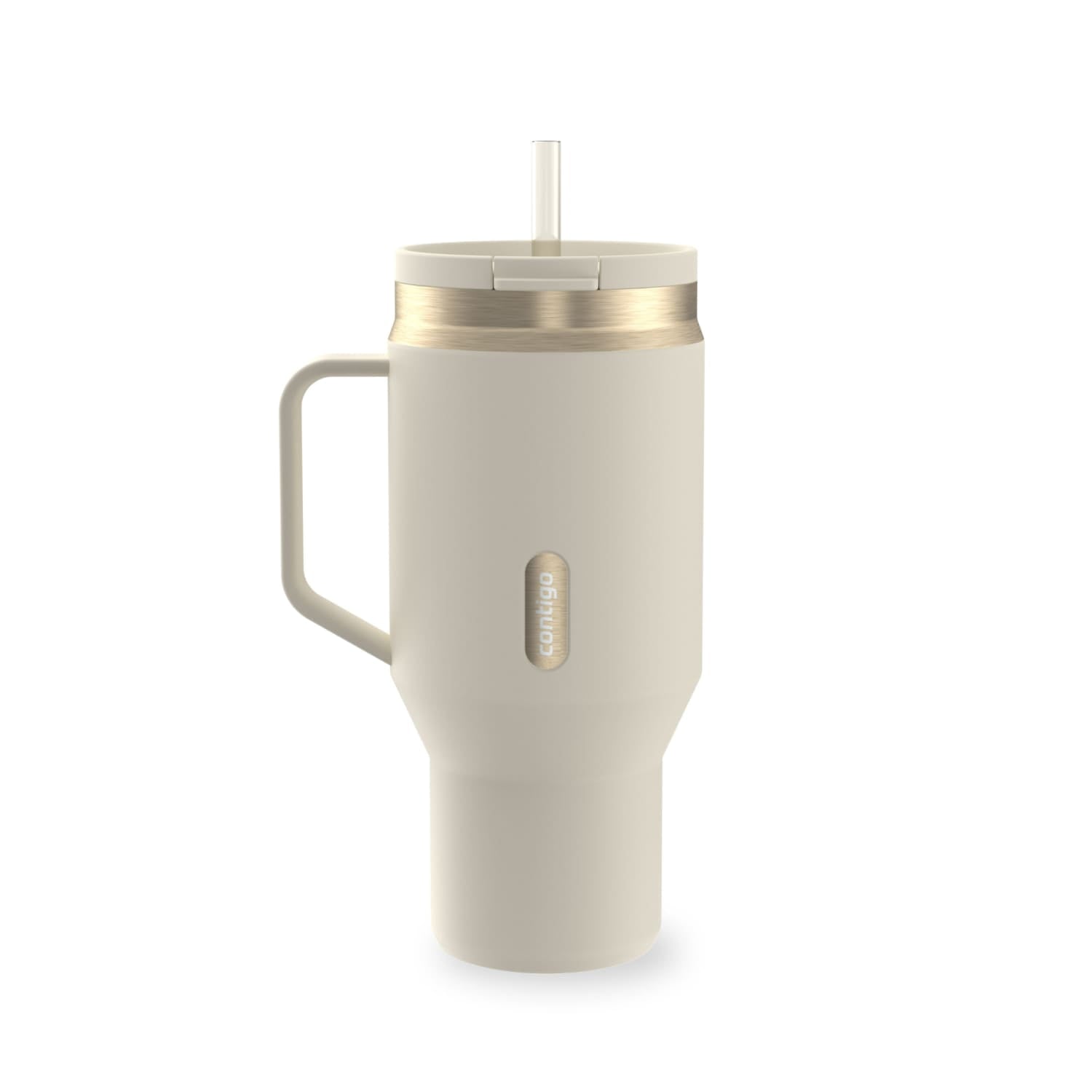 Contigo SnapSeal Leakproof Stainless Steel Reusable Water Bottle Tumbler with Side Handle, Black/Bronze, 30 oz M15C