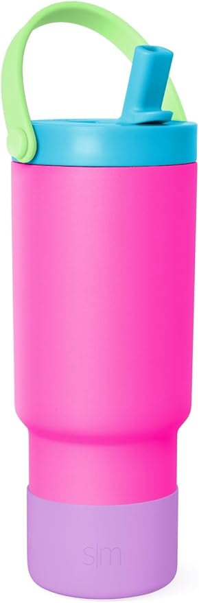 Simple Modern 24 fl oz Insulated Stainless Steel Trek Pivot Tumbler with Straw Lid and Top Handle|Seaside Blue M397V