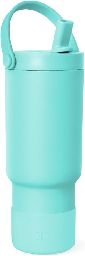 Simple Modern 24 fl oz Insulated Stainless Steel Trek Pivot Tumbler with Straw Lid and Top Handle|Seaside Blue M397V